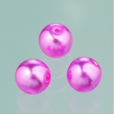Glasprlor vax lyster 6 mm - ljust rosa 40 st.
