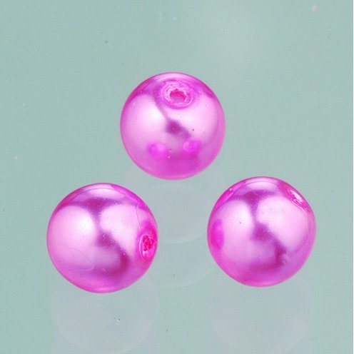 Glassperler voks glans 6 mm - Lyserosa40 stk.