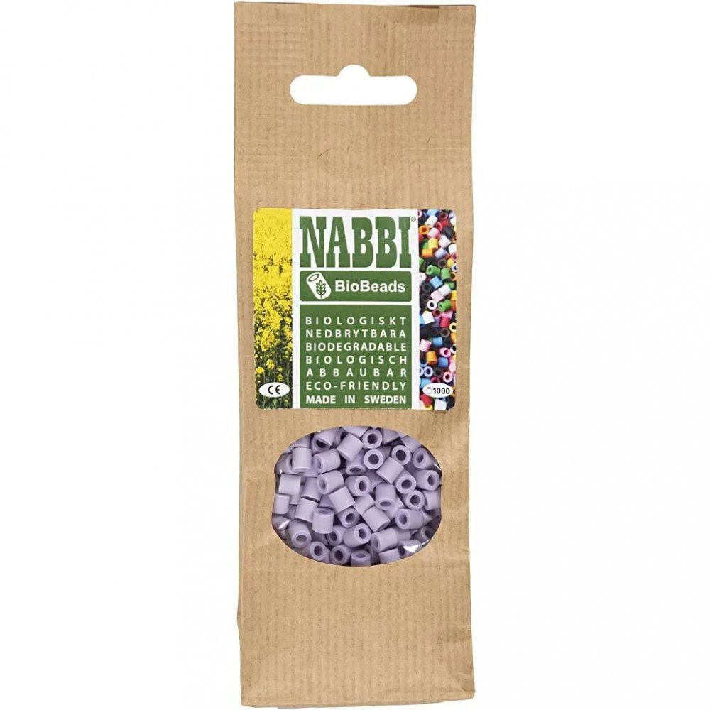 NABBI BioBeads - Lilla - 1000 stk - Nabbi smelteperler, Perler & perleplader, Håndværk