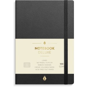 Anteckningsbok Deluxe A6 svart linjerad