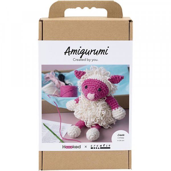 DIY kit amigurumi f�r pink og off-white - 1 pakke.