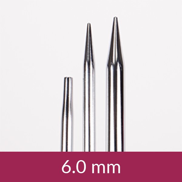 Cirkulære strikkepinde kan udskiftes - Messing - 12 cm 6,00 mm / 4,5 tommer US10 - Rundpinde, Strikkepinde, Strikning, Strikke, hækle, knytte og væve