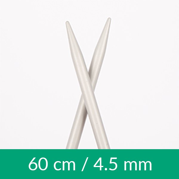 Cirkulære strikkepinde - aluminium - 60 cm 4,50 mm / 23,6 tommer US 7 - Rundpinde, Strikkepinde, Strikning, Strikke, hækle, knytte og væve