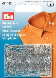 Knappenåle af messing 103 Sølvfarve 0,65x26 mm 15 g - Knappenåle, Nåle, Sytilbehør