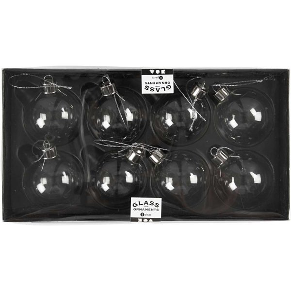 Glaskulor - transparent - 8 st Glaskulor - transparent - 8 st