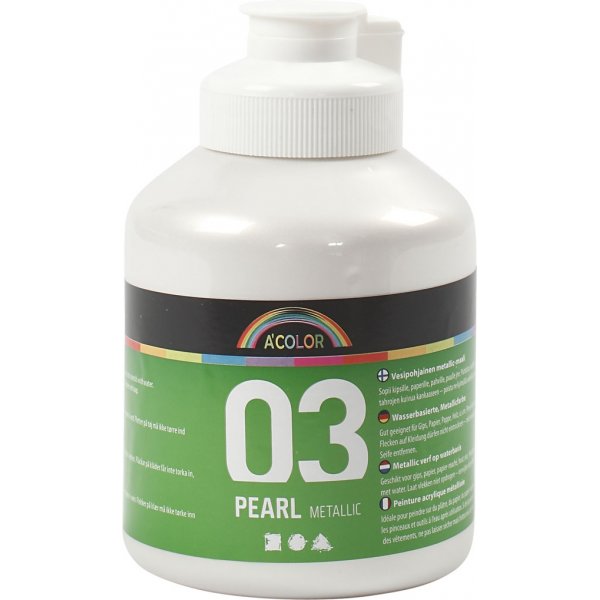 Skolfärg Akryl - Metallic - vit - 500 ml Skolfärg Akryl - Metallic - vit - 500 ml