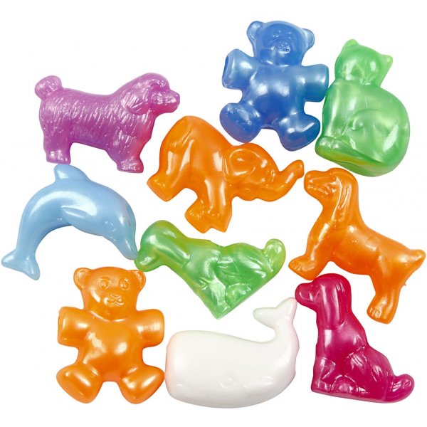 Plastpärlor - starka färger - blank - 125 ml Plastpärlor - starka färger - blank - 125 ml
