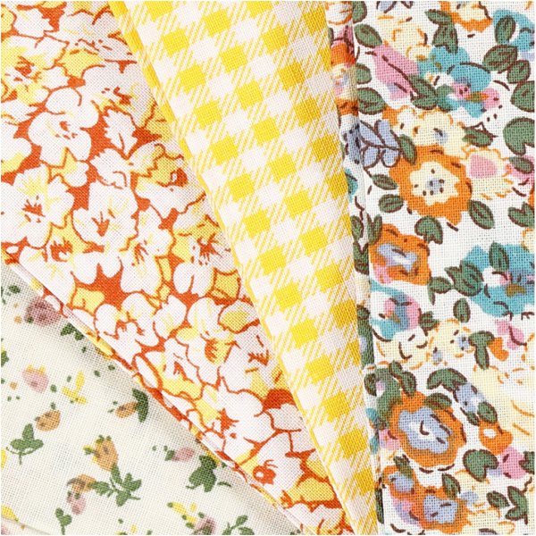Patchworktyg - gul - 4 st Patchworktyg - gul - 4 st