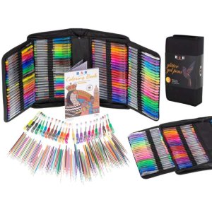 Gelpenner i etui, 120 stk. med 120 refiller Gelpenner i etui, 120 stk. med 120 refiller