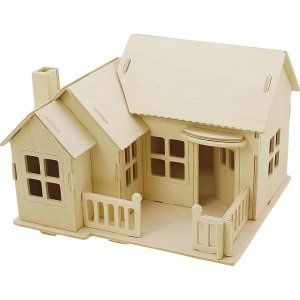 3D Konstruksjonsfigur - Hus med terrasse