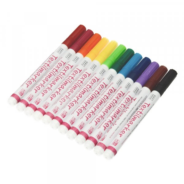 Textilmarkers Fin (1-2 mm) - 12 frger
