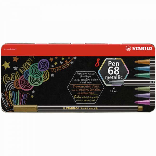Fiberpennor Pen 68 Metallic - 8-pack