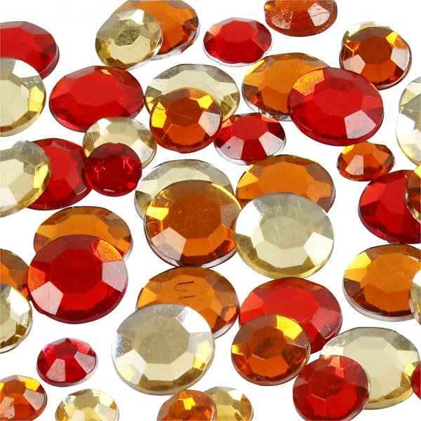 Rhinestones - röd harmoni - Runda - 6+9+12 mm - 360 st Rhinestones - röd harmoni - Runda - 6+9+12 mm - 360 st