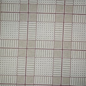 Vaxduk textil beige rutig 140 cm