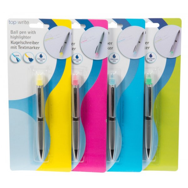 Kuglepen med highlighter