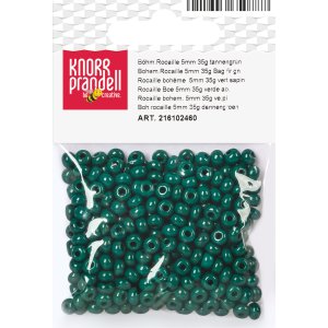 Glasp�rlor bohemiska rocaille 5 mm, 35 g, gr�n