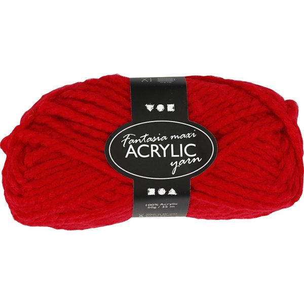 Fantasia Akrylgarn - röd - Maxi - 50 g Fantasia Akrylgarn - röd - Maxi - 50 g