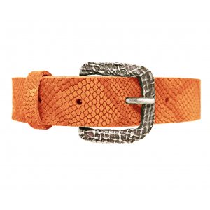 Damb�lte i crocco-m�nstrad oxl�der - Konjak - 85 cm