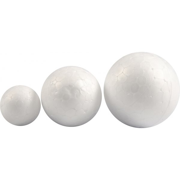 Kulor av frigolit - vit - Ø20+30+40 mm - 12 st Kulor av frigolit - vit - Ø20+30+40 mm - 12 st