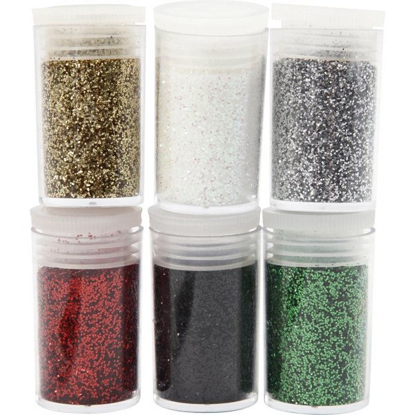 Glitter - mixade f�rger - 6 x 5 g