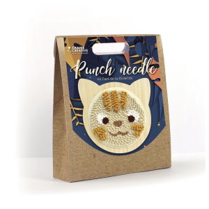 Punch needle-kit med djurhuvudram 15 cm Punch needle-kit med djurhuvudram 15 cm