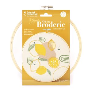 Broderikit citroner med ram 20 cm Broderikit citroner med ram 20 cm