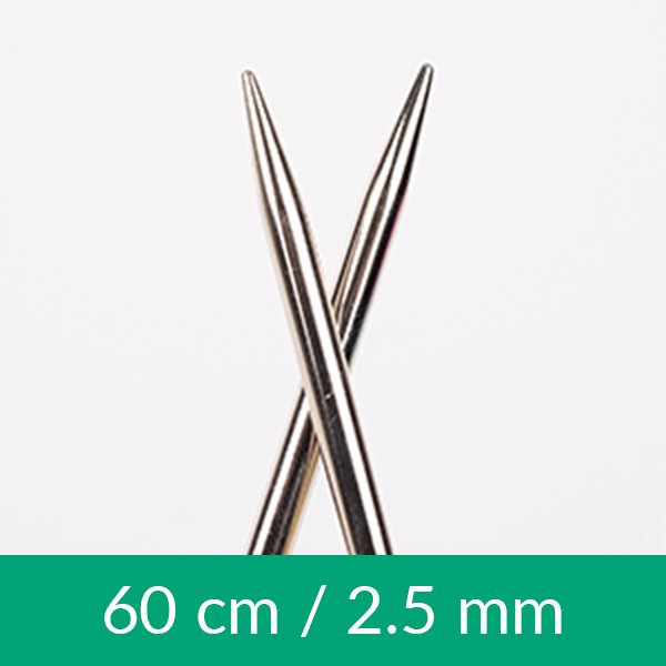Cirkulære strikkepinde - Messing - 60 cm 2,50 mm / 23,6 tommer US 1½ - Rundpinde, Strikkepinde, Strikning, Strikke, hækle, knytte og væve