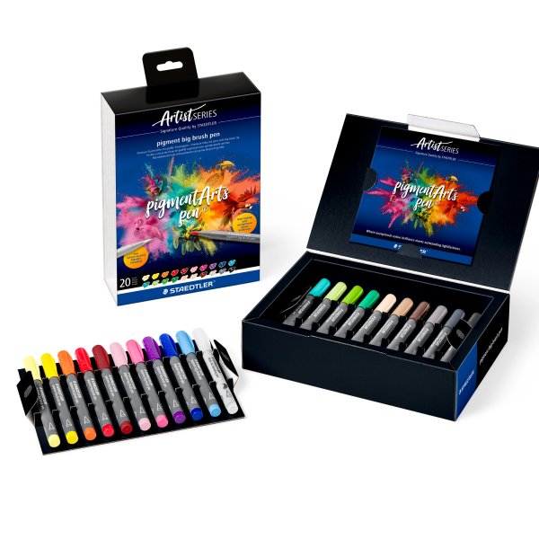 Staedtler Pigment Big Brush Pen - 20 pennor i box Staedtler Pigment Big Brush Pen - 20 pennor i box