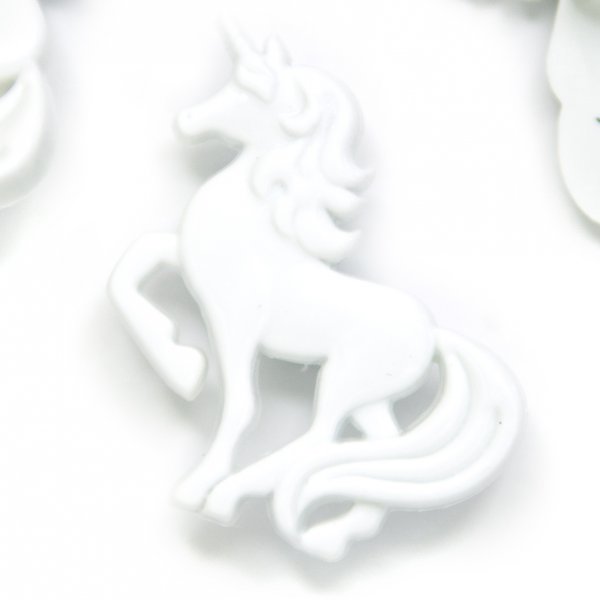 Knapp Hest 1-hulsl 30 mm 4 stk - Hvit