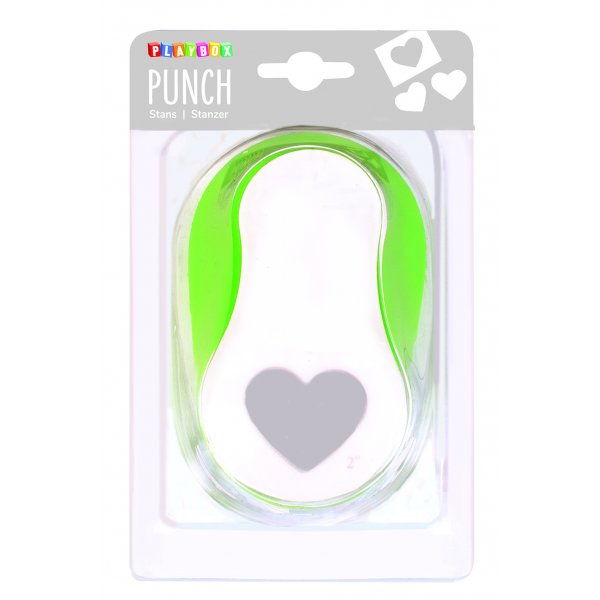 Stans hjärta - 5 cm - Grön/vit Stans hjärta - 5 cm - Grön/vit