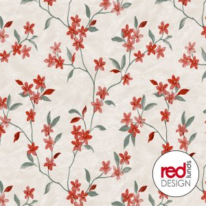 Vaxduk med Blossom motiv - R�d