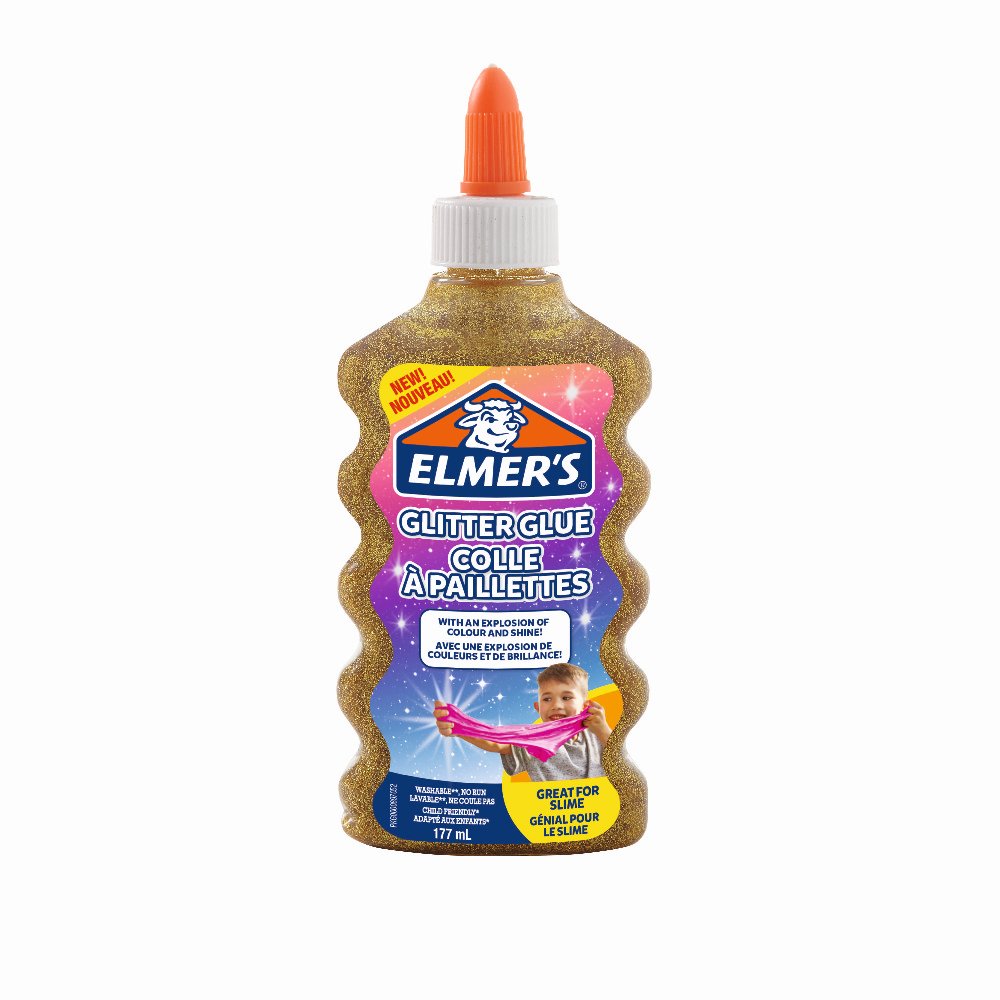 Glitterlim 177ml - Guld - Slime, Hobbyartikler til børn, Hobbymateriale, Håndværk