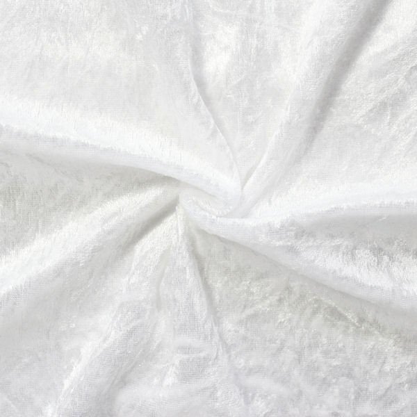 Nervøs Velour Hvid - 145 cm - Fløjlsstof, Stof