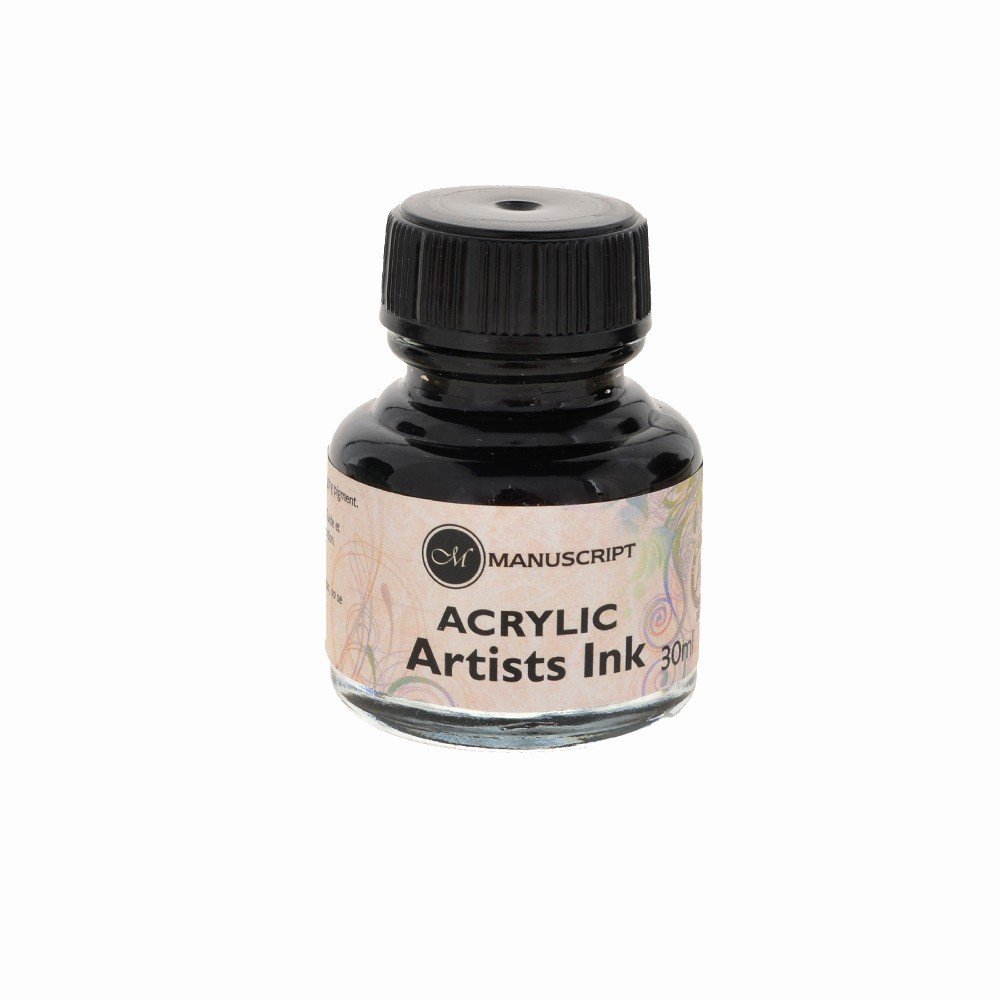 Akrylbläck 30 ml - Indisk svart - Tusch & Bläck, Konstnärsfärger