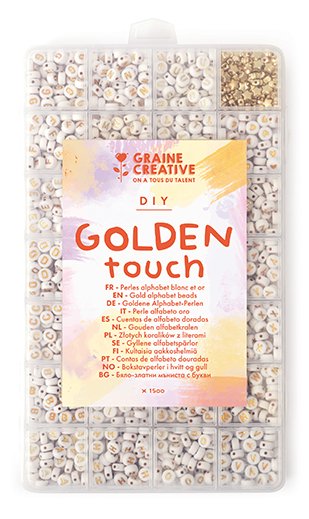 Bokstavperler Golden Touch - 1500 stk. - Bokstavperler, Håndverk