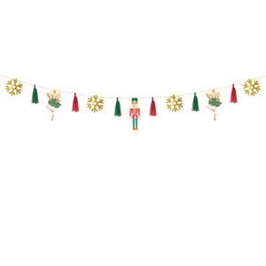 Pappersgirlang Nutcracker DIY 2 m - Röd,grön och guld Pappersgirlang Nutcracker DIY 2 m - Röd,grön och guld