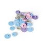 Set med 10 plastknappar i pastellfärger, storlek 20 (12,2 mm) Set med 10 plastknappar i pastellfärger, storlek 20 (12,2 mm)