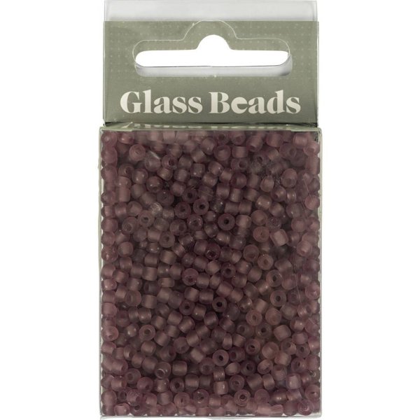 Rocaillep�rlor matt frozen 3 mm Ljuslila 25 g