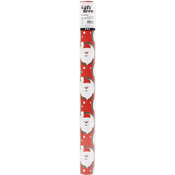 Presentpapper - röd - jultomte - 5 m Presentpapper - röd - jultomte - 5 m