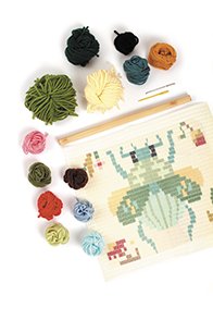 Broderikit med skalbagge i canvas