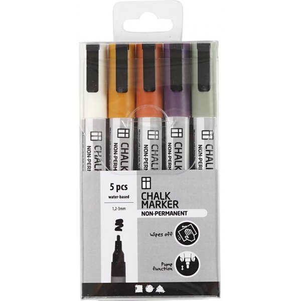 Chalk Markers - dova färger - 5 st Chalk Markers - dova färger - 5 st