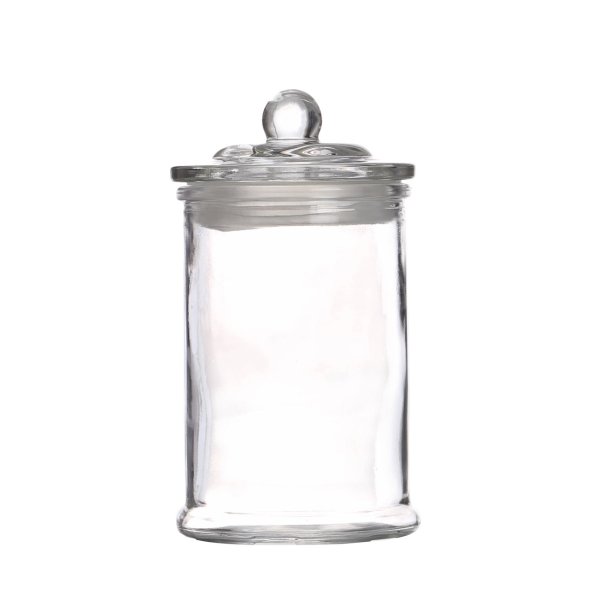 Glasburk med lock 18 x 10 cm