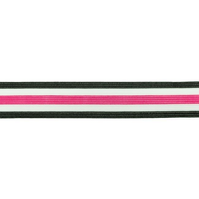 Bånd - Elastisk, stribet - fuchsia - Andre stropper & remme, Bånd & dekorationsbånd, Tekstilbånd & snor