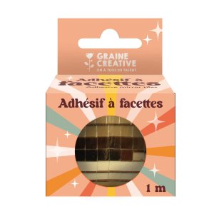 Självhäftande spegelband facetterat - guld Självhäftande spegelband facetterat - guld