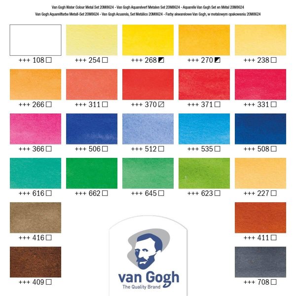 Van Gogh akvarellset i metallbox � Kopp (24 f�rger)