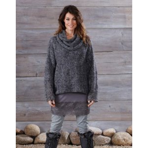 Strikkeopskrift - Sweater strikket p tvrs og krave