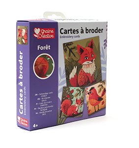 Broderikort med skogsmotiv Broderikort med skogsmotiv