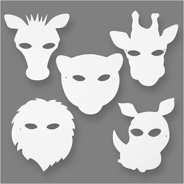 TeaCH Me - kartongfigurer - Djungelmasker- 16 st TeaCH Me - kartongfigurer - Djungelmasker- 16 st