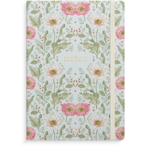 Anteckningsbok Deluxe A5 bl� flower linjerad
