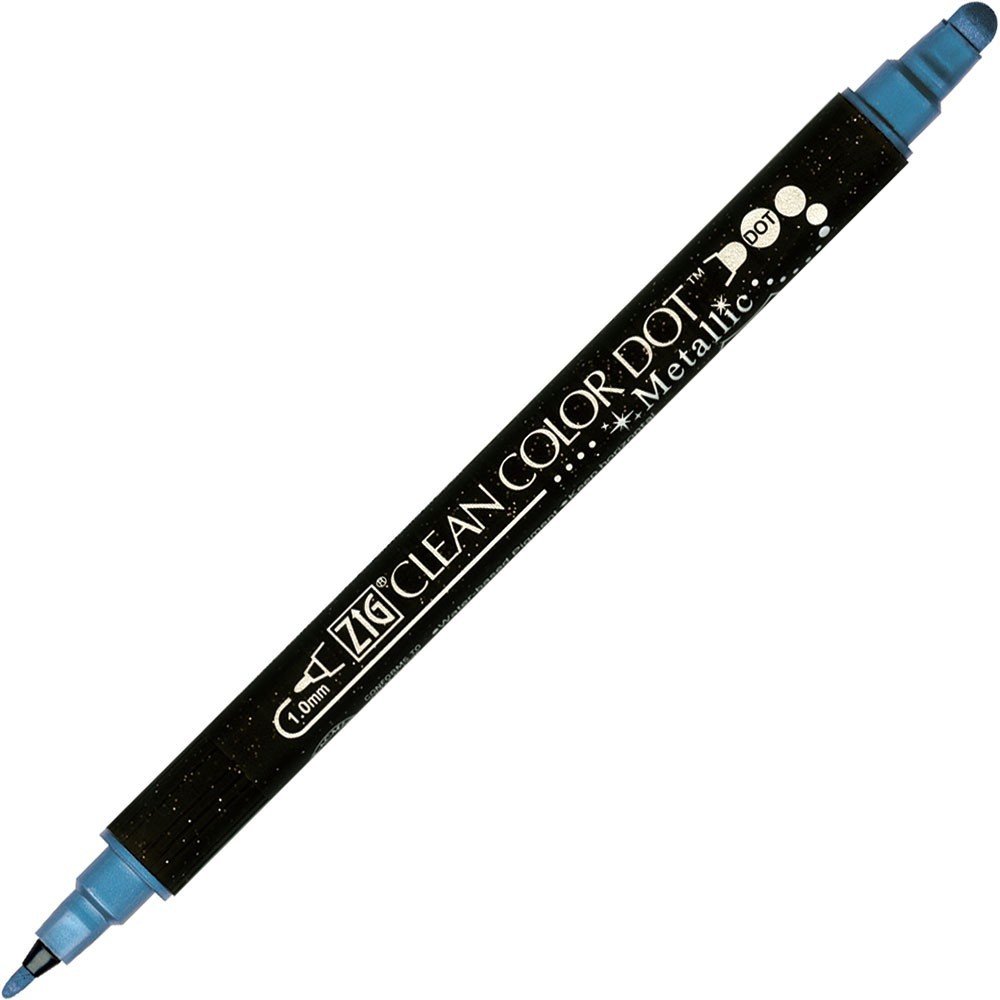 Pigmentpen ZIG Clean Color Dot - Metallic Blue - Tuschpenne, Penne, Penne, kridt & tusch